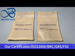 حقيبة صغيرة من ورق الكرافت بسحاب مع نافذة شفافة