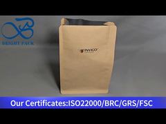kraft paper eight-side sealed coffee bag with valve