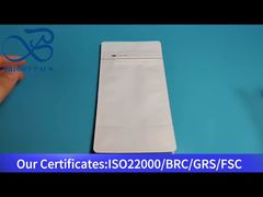 white flat bottom bag with valve