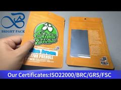 حقيبة زيبلوك برتقالية مضادة للأطفال مع نافذة شفافة