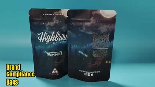 حقيبة مايلر مقاومة للأطفال مخصصة حاصلة على براءة اختراع في الولايات المتحدة للامتثال لعلامة القنب التجارية