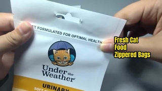 كيس تغليف بلاستيكي أصفر بسحاب لطعام القطط