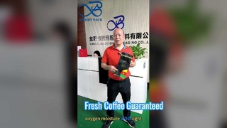 صمام كيس القهوة المختوم بثمانية جوانب محكم لتخزين حبوب التحميص الطازجة