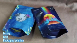 أكياس سحاب بلاستيكية فاخرة مختومة بالذهب للهدايا المميزة وتغليف التجزئة ذات العلامات التجارية