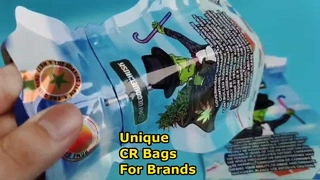 أكياس مقاومة للأطفال مطبوعة على الوجهين غير منتظمة الشكل لتلبية احتياجات العلامة التجارية للقنب