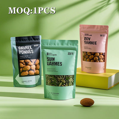 أكياس مايلر الغذائية الدرجة الوقوف مع غطاء السحب العلوي مقاومة للرطوبة ورق الألومنيوم