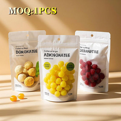 بطاقة طباعة مخصصة بسكويت مغلقة بالحر ووجبة خفيفة مقفزة مع سحب التعبئة والتغليف البلاستيكي من ورق الألومنيوم