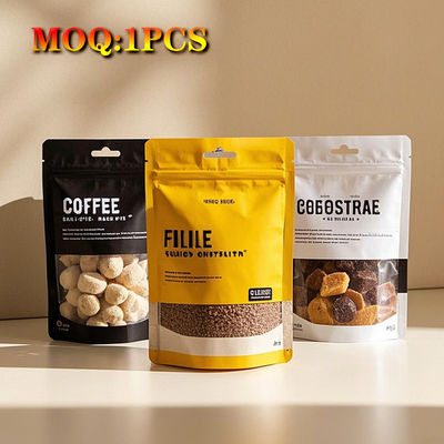 ملفات طباعة مخصصة من البلاستيك الألومنيوم مايلر زيبور المكسرات الغذائية التغليف وجبات خفيفة