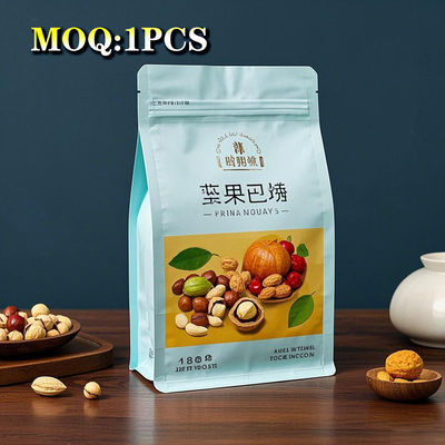 أكياس حبوب القهوة الصناعية القابلة للتخصيص مع سحب السحاب، 250g / 1kg مربع أكياس الصمام السفلي