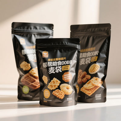 أكياس من الورق المقوى القائمة قابلة لإعادة الاستخدام التجمد الحراري آمن للقهوة طعام الحيوانات الأليفة والوجبات الخفيفة