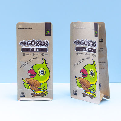 طعام الببغاء العضوي في كيس ثمانية جوانب يمكن إعادة إغلاقه وجبات خفيفة خالية من BPA للجراء والكاكاتو