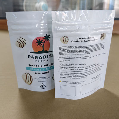 حقيبة زيبر مضادة للأطفال تعبئة مركبة مطبوعة مخصصة للأطعمة / الحلوى / المكسرات تصميم صديق للبيئة قابل لإعادة التسجيل