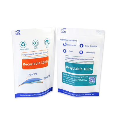 أكياس إعادة تدوير صديقة للبيئة بلاستيكية متينة قابلة لإعادة التدوير أكياس قائمة PE/PE