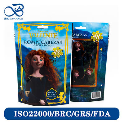 بطاقة كرتونية مخصصة كيس زيب لألعاب التعبئة مع مادة مايلار قابلة للتحلل البيولوجي وغير سامة