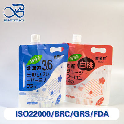 أكياس الصنف الغذائي مع مقبضات للمشروبات تغليف الميزة قابلة لإعادة التدوير والسقوط.