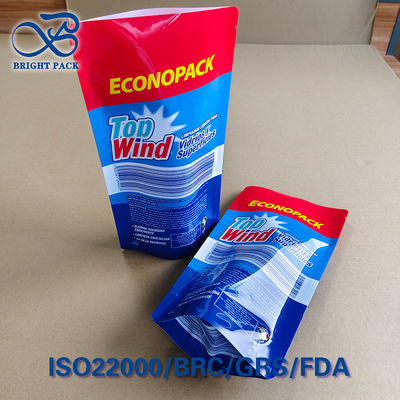 كيس قائم من البولي إيثيلين تيرفثالات المعاد تدويره بنسبة 30% لتنظيف الزجاج معتمد من GRS وخالٍ من المعادن الثقيلة ومتوافق مع لائحة REACH للاتحاد الأوروبي