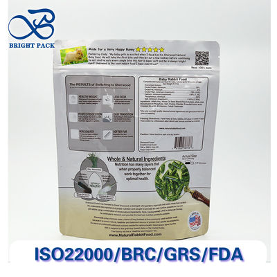 كيسات واقفة منخفضة التكلفة لتغليف طعام الحيوانات الأليفة مع مواد آمنة للحيوانات الأليفة والطباعة المخصصة.