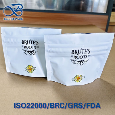 كيس مقاوم للأطفال بطبعة بسيطة بقفل دفع ولف متوافق مع ISO 8316 تصميم فني مخصص