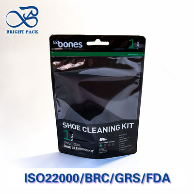 أكياس الوقوف الممتازة مع نافذة شفافة لتغليف مجموعات تنظيف الأحذية مع سطح لامع مخصص وفعال من حيث التكلفة.