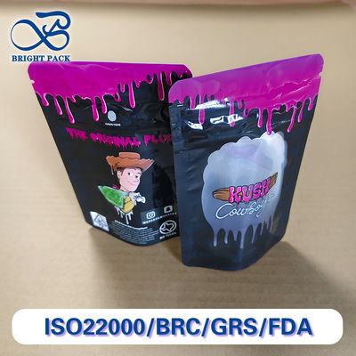 طباعة عالية الدقة رسومات قابلة للتخصيص أكياس مقاومة للأطفال مع نافذة مرئية لتغليف المستحضرات الصيدلانية.