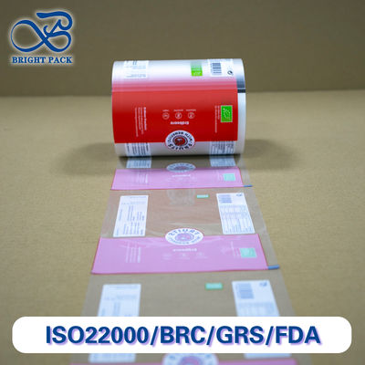 فيلم بلوري قابل لإعادة التدوير والتحلل مع طباعة قابلة للتخصيص وسطح شفاف لتغليف المواد الغذائية.