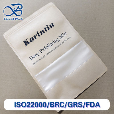 حقيبة نافذة ورق الكرافت متعددة الطبقات التعبئة المركبة الغذاء / القهوة / المكسرات FDA / SGS معتمدة الأحجام المخصصة والطباعة صديقة للبيئة متينة