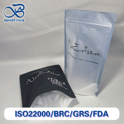 كيس قائم شفاف مع سحاب للإغلاق