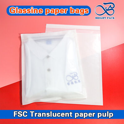 أكياس ورق زجاجية قابلة للتحلل الحيوي بنسبة 100٪ مع طباعة قابلة للتخصيص وشفافية عالية لتعبئة الملابس المستدامة