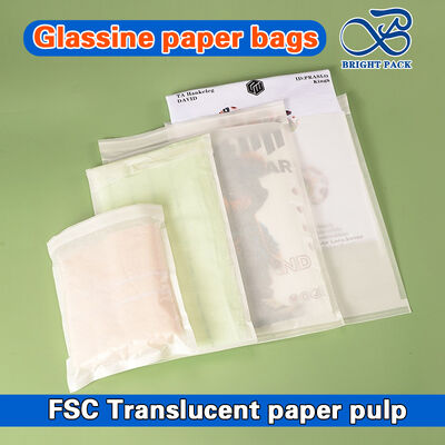 أكياس الورق الزجاجي المطبوعة حسب الطلب قابلة للتحلل البيولوجي مع ختم ملصق ذاتي للتعبئة والتغليف الصديق للبيئة